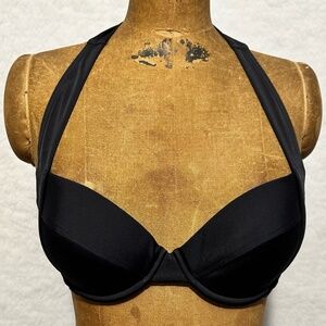 Victoria's Secret push-up black halter bikini top 36B